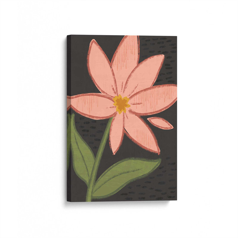 «Bold Petals II Dark» par Véronique Charron, reproduction d'art sur toile, H 48 po x l 36 po