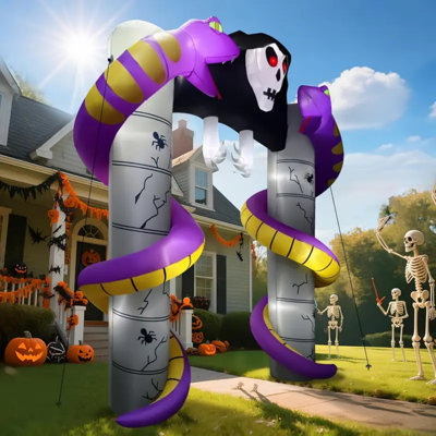 Halloween Inflatable Arch Decoration, Outdoor Decorations Blow Up Yard Build-In Leds