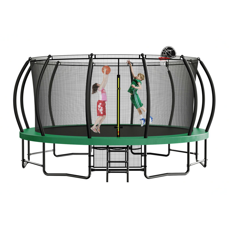 Trampoline solide avec échelle, sac à chaussures