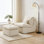 Méridienne compressée avec repose-pieds, canapé moderne pour les petits espaces, canapé rembourré confortable pour le salon, la chambre à coucher ou le studio