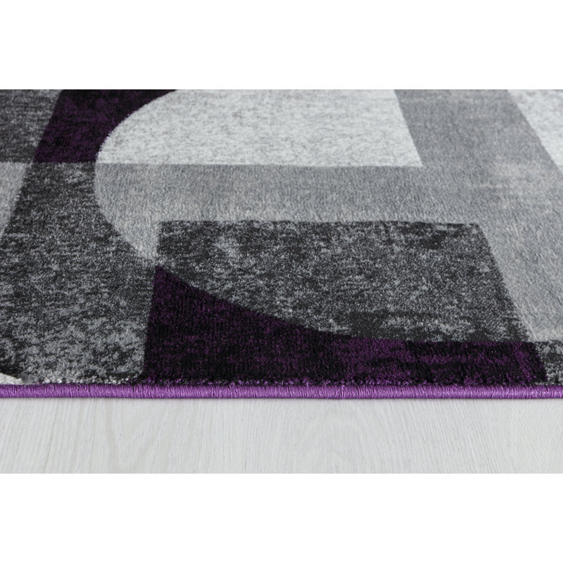 Tapis argenté mauve Saranda, Rectangle 8 pi x 10 pi