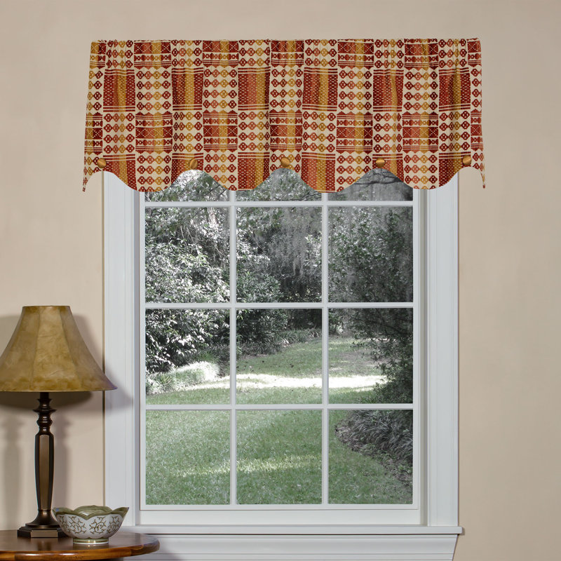 Farrah Scalloped Erin Valance with Gold Buttons