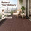 Lot de 44 dalles de terrasse emboîtables 30 x 30 cm, revêtement de sol en polypropylène (PP) à monter soi-même, protection de sol robuste pour l'intérieur et l'extérieur (piscine, jardin, porche), installation facile par simple emboîtement, brun