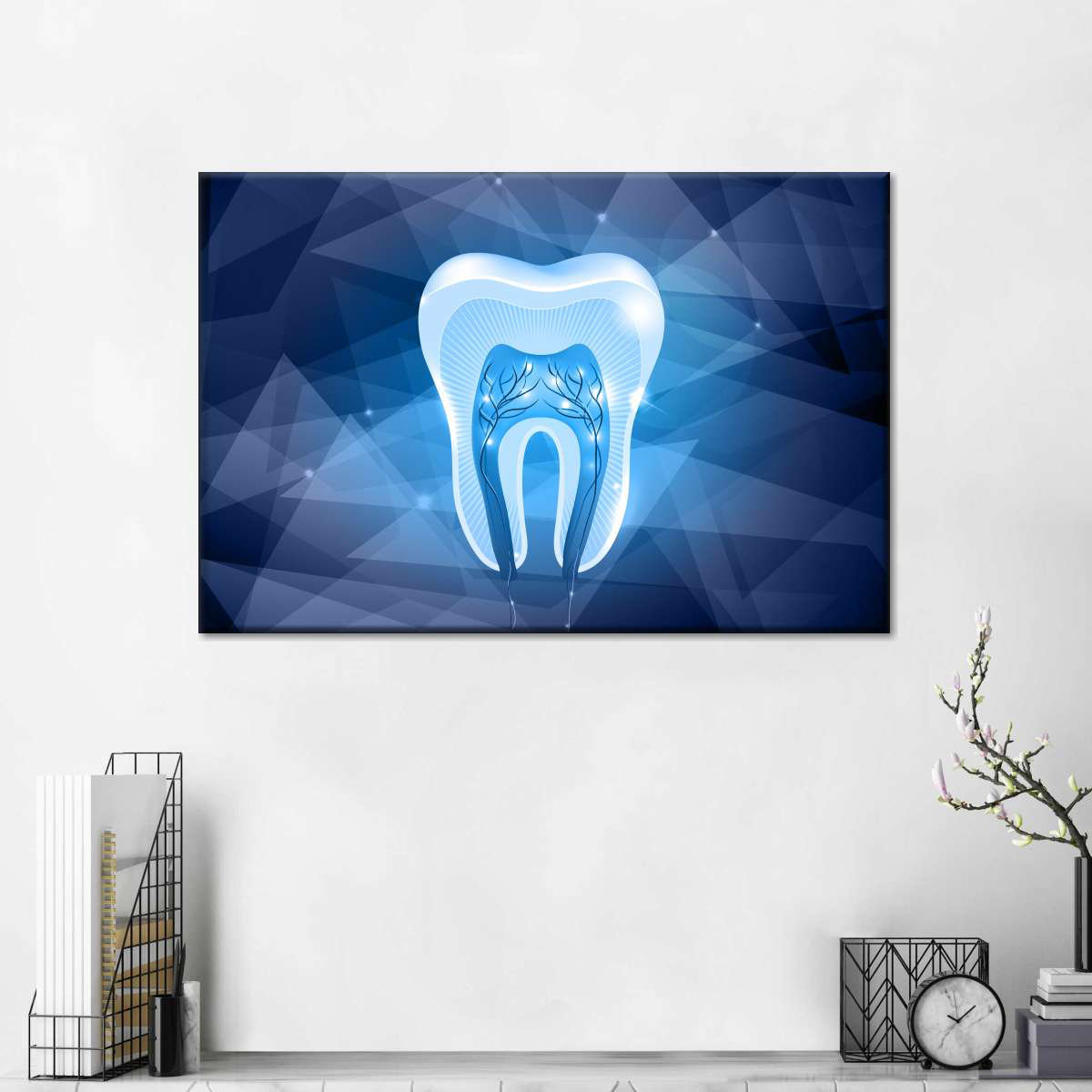 Ebern Designs Geometric Tooth On Canvas Print | Wayfair