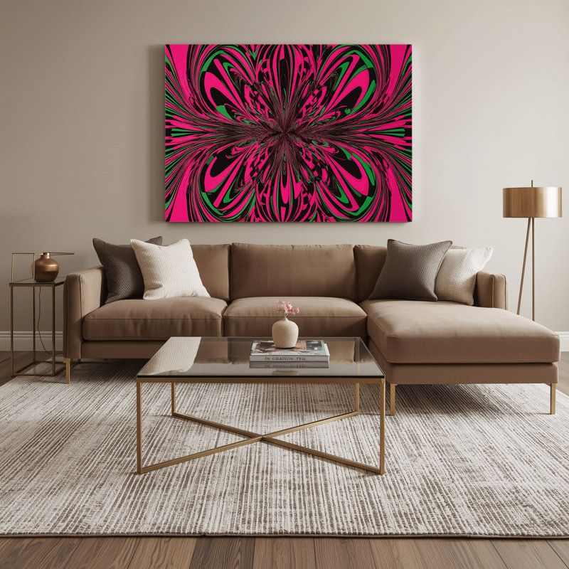 Op Art 16 Brown Canvas Wall Art, 16" H x 20" W