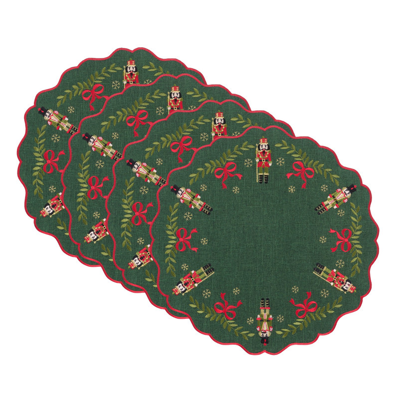 Ensembles de table ronds Casse-Noisette Noël Villeroy & Boch, ensemble de 4, verts - 38 cm x 38 cm