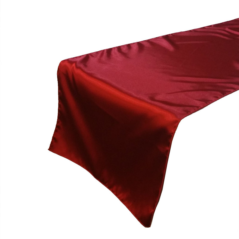Karisha Rectangle Polyester Table Runnner, 120" x 24", Red