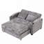 Causeuse convertible en chenille 61,6 po avec dossier réglable, 2 coussins, porte-gobelets, ports USB-1243118735