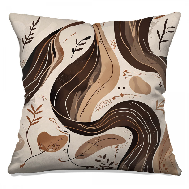 Coussins décoratifs à feuilles abstraites à motif botanique abstrait, 20 po x 20 po