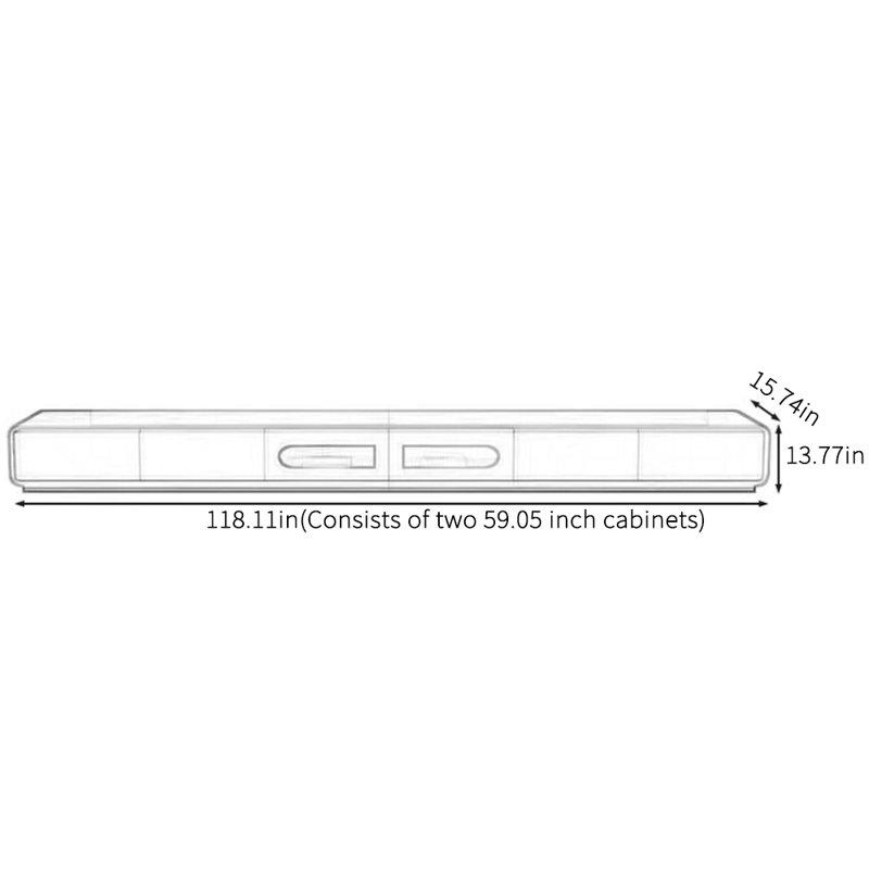 Log style simple design sense TV cabinet,  118.11"