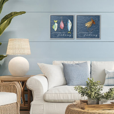 «Gone Fishing Sayings», ensemble de 2 giclées encadrées, design par Holly Thomas Stein