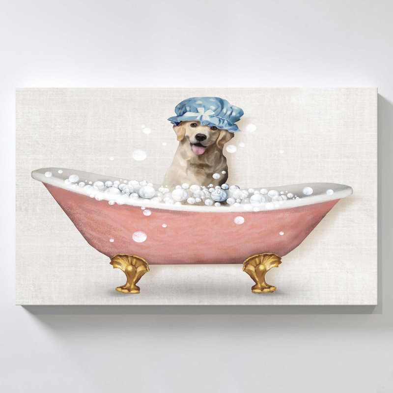 "Bath Dogs III" par Conrad Knutsen, reproduction sur toile, H 18 po x l 30 po x P 1 po