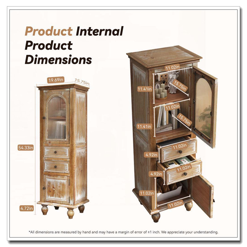Armoire de rangement Farmhouse, Naturel + rustique