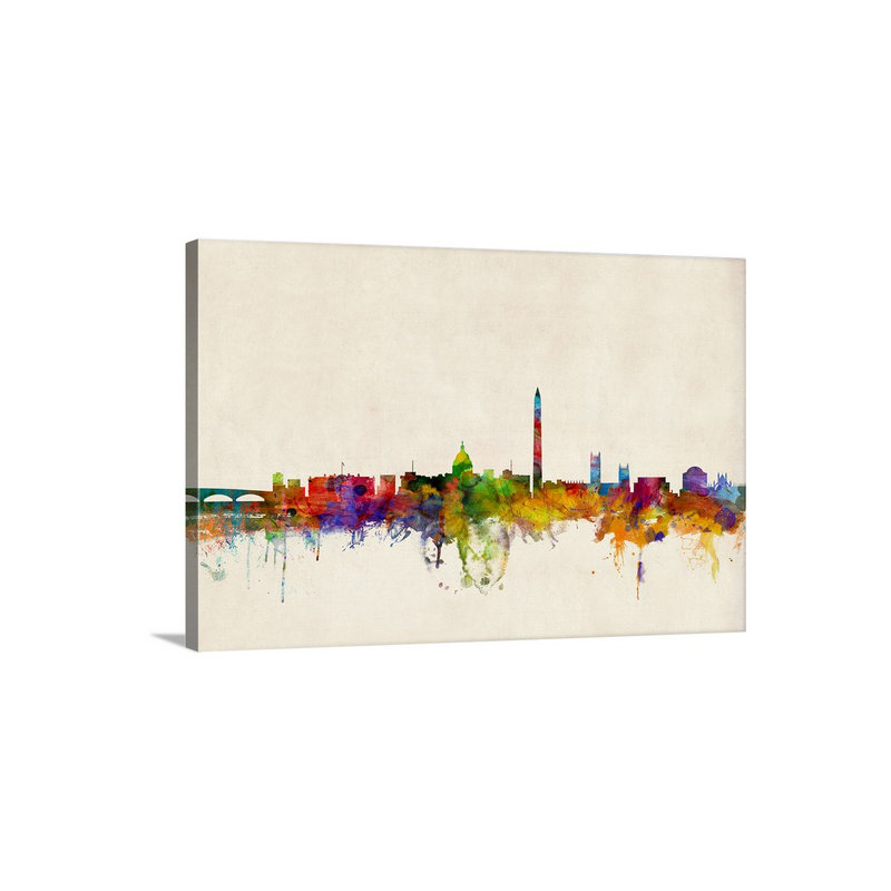 «Washington DC Skyline» par Francy, impression, H 32 po x l 48 po x P 1,5 po, Toile