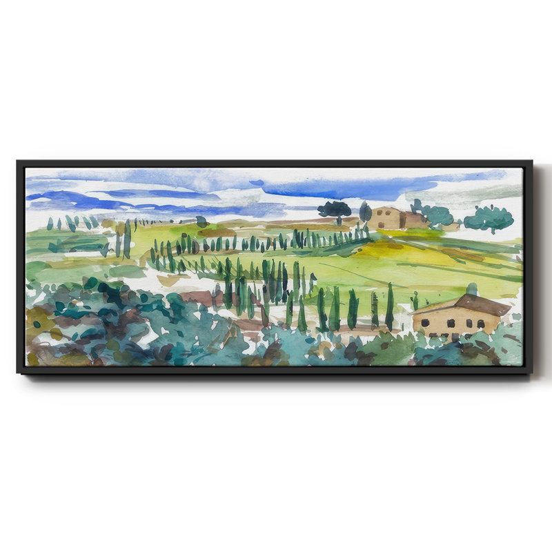 Pastel Hills II - reproduction à cadre flottant, H 24 po x l 60 po x P 1,5 po, Noir