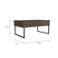 Table basse à plateau relevable, deux pieds - noyer foncé