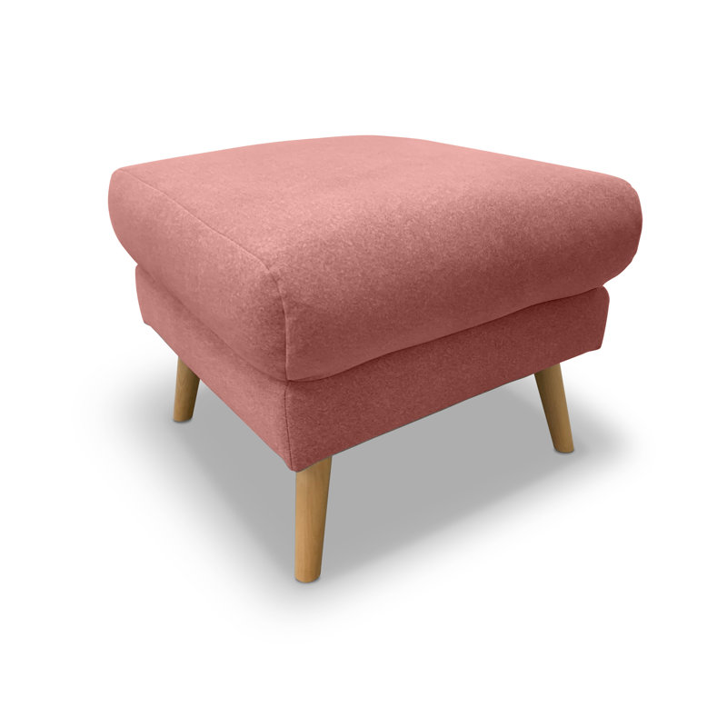 Rock 66Cm Wide Square Footstool Ottoman, Pink