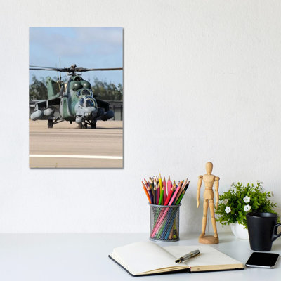 Brazilian Air Force Mil Mi-35 Combat Helicopter Taxiing at Natal Air Force Base, Brazil 1 Piece Wrapped Canvas Wall Art