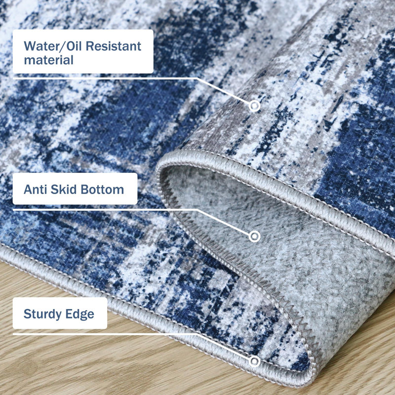  Non-Slip Machine Washable Kitchen Mats（Set of 3), Runner 50" x 30"