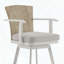 Tabouret de comptoir pivotant en aluminium avec bois de teck et coussin