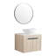 Ensemble de meuble-lavabo moderne 24 po avec lavabo en céramique, meuble-lavabo mural en chêne blanc avec porte à fermeture douce