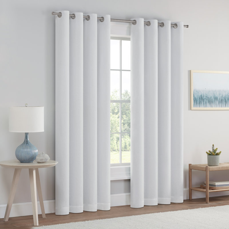 Blackout Curtain Single Panel, White, 50" W x 63" L