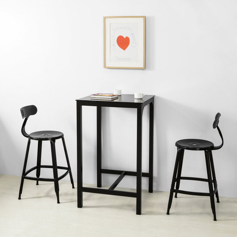 Bim Glass Top Metal Base Dining Table