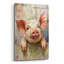 «Happy Pink Pig» par MomArt, verre mural-207229487