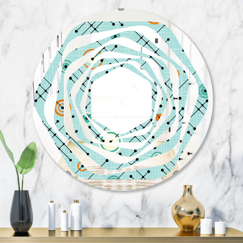 Miroir mural sans cadre Cottage Americana, H 23,6 po x l 23,6 po, Vague en mosaïque