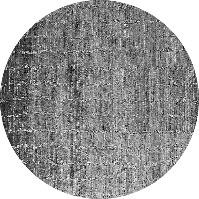 Tapis gris Mid-Century moderne 322, Rond 3 pi