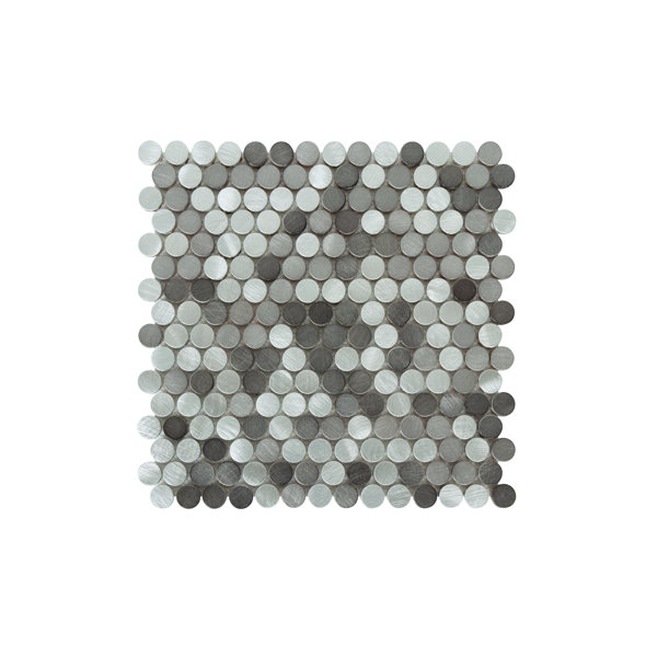 Twilight 1" x 1" Aluminium Penny Round Mosaic Tile