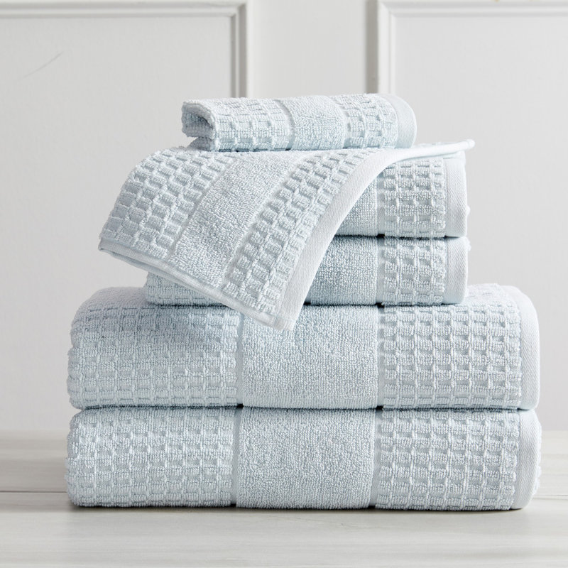 Aneko 100% Cotton Midweight Waffle Mulit-Size Set, Spa Blue