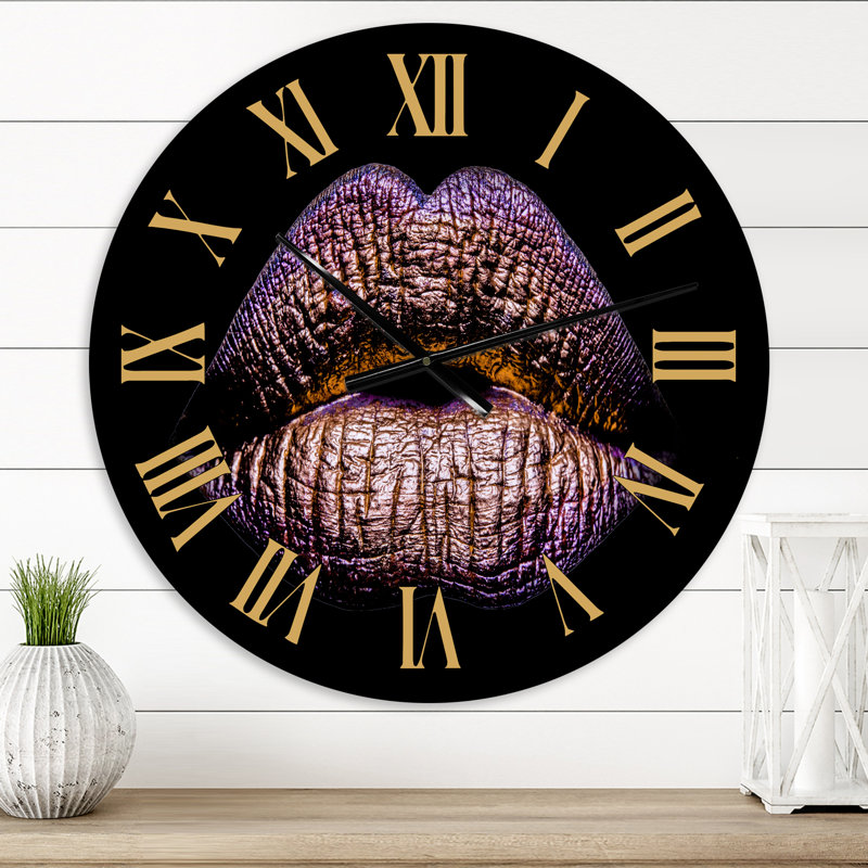 Horloge murale moderne, Petit, Purple/Brown