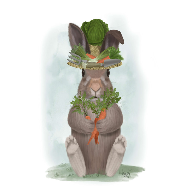 «Rabbit Carrot Hat», impression sur toile tendue, H 18 po x l 12 po
