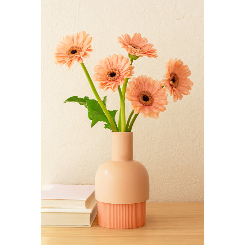 Vase réversible en céramique Flip, Orange / Havane