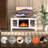 57" Fireplace TV Stand for TVs up to 65", 5100 BTU Electric Fireplace Media Console with 16-Color 3D LED Flame & Ember Bed, Remote Control