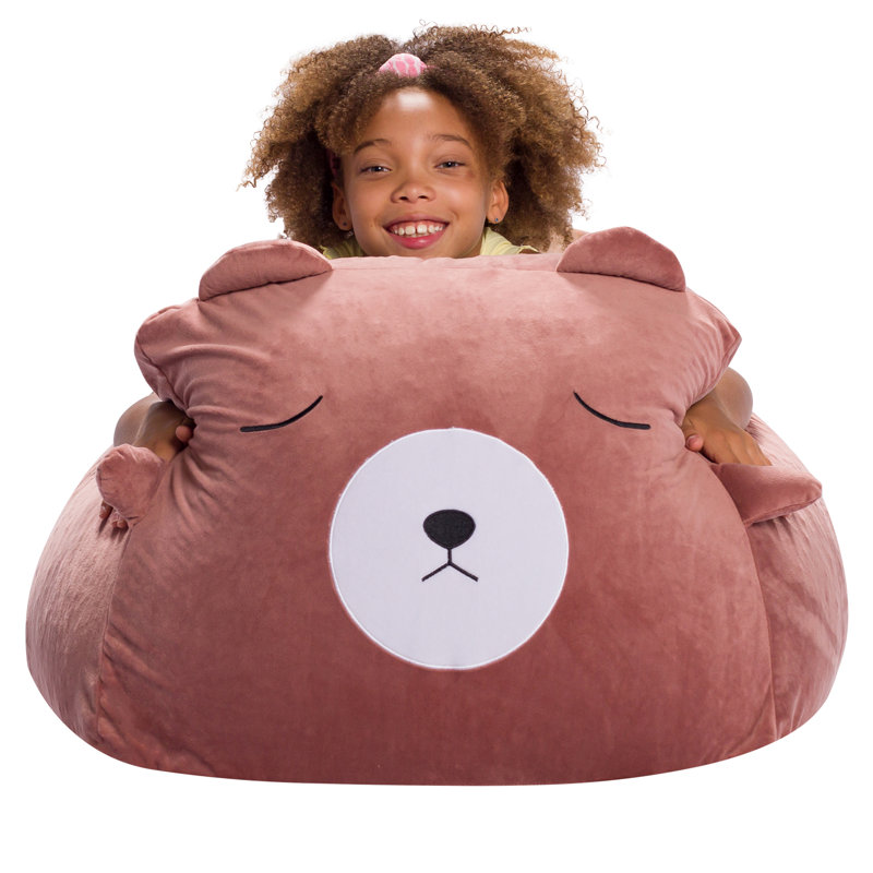 Petit fauteuil à billes Cozy Animal, Mélange de polyester ours brun, H 24 po x l 24 po x P 24 po