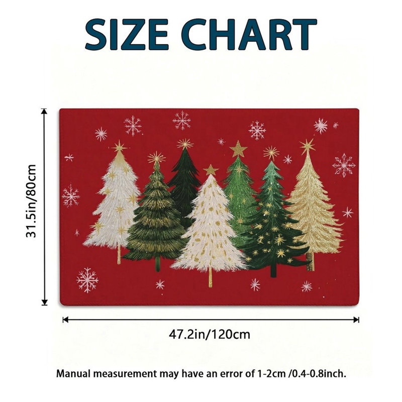 Tapis décoratif pour arbre de Noël 120 x 80 cm