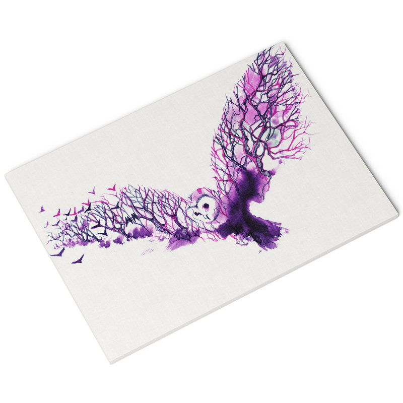 Abstract Barn Owl - Wrapped Canvas Painting