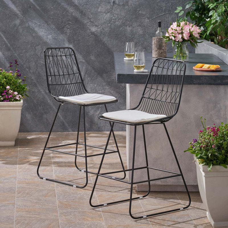 Tabouret de comptoir Niez, Noir