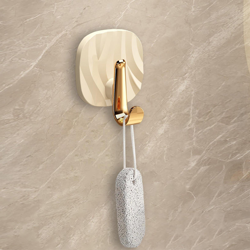 Plastics Adhesive hook Plastic Hook Adhesive Hook No Punching No Marks Strong Backpack Hook Clothes Hook Kitchen Hook, Beige