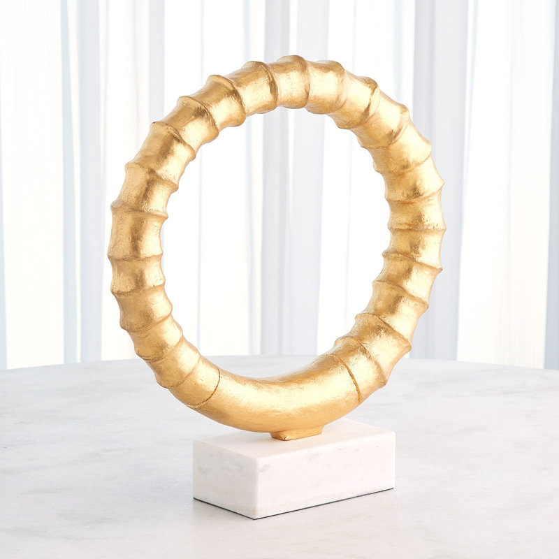Abstract Figurines & Sculptures, White/Gold
