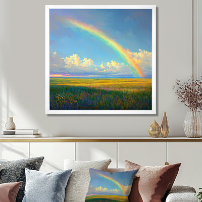 Rainbow Over The Windy Plains II - art mural arc-en-ciel