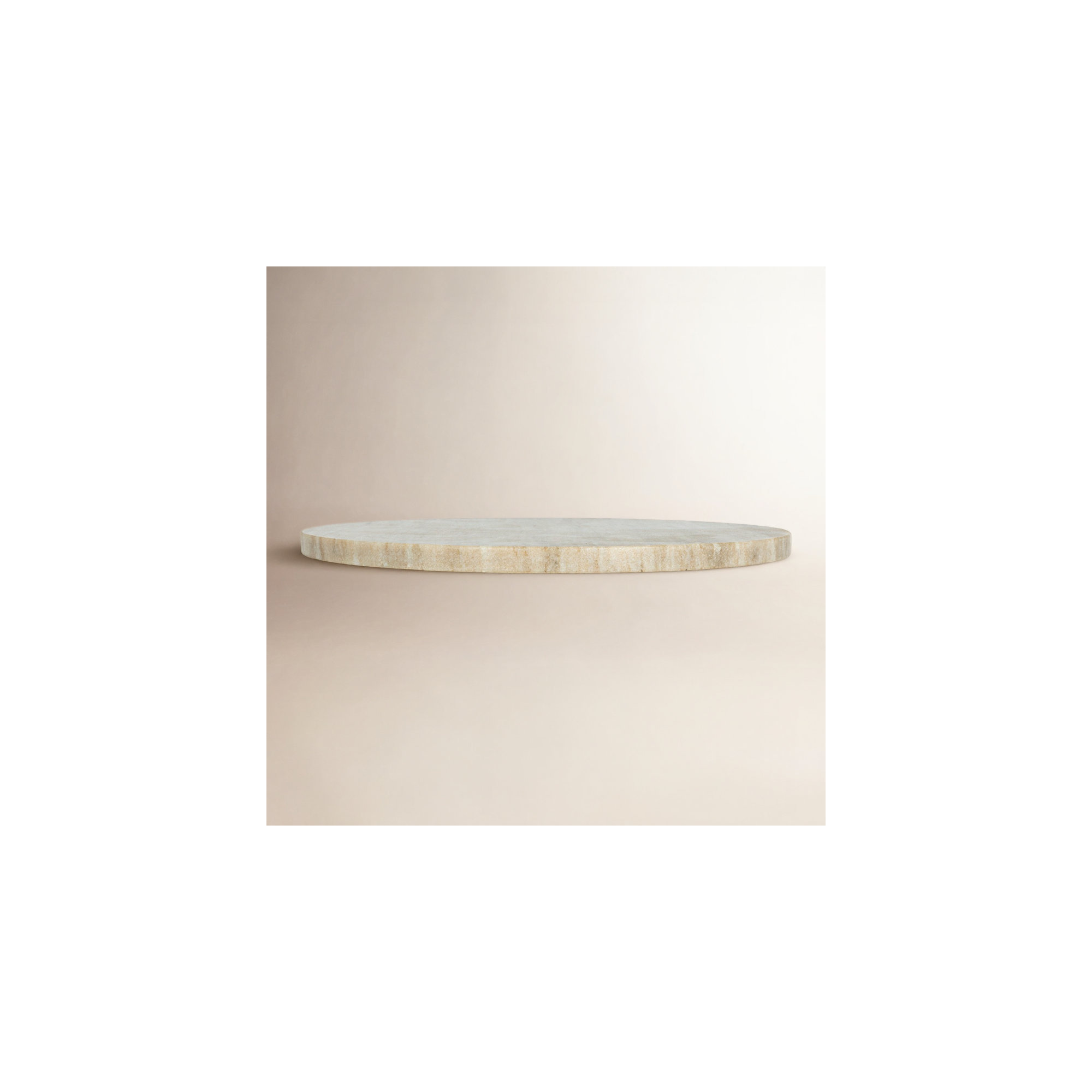 Keane Round Marble Cheese Board, 0.5" H x 11" W x 11" D, Beige