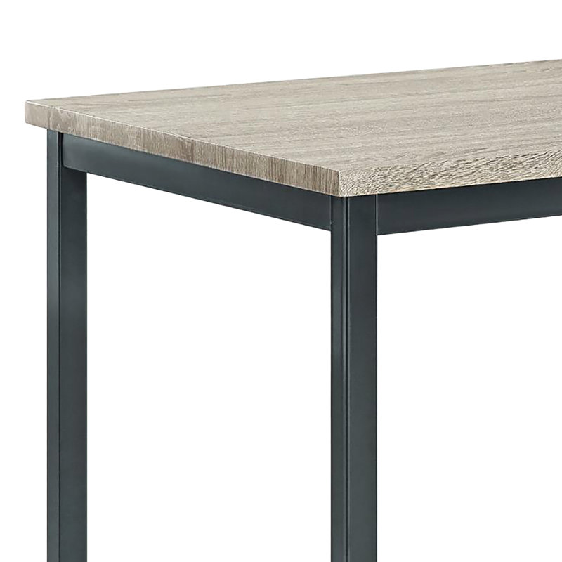 Table de salle à manger rectangulaire grise et noire de 30 pouces de largeur avec table de fabrication convenant aux repas de tous les jours