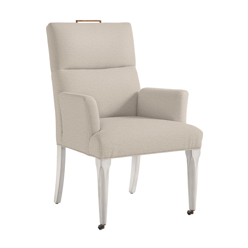 Thom Filicia Home Fabric Tight Back Arm Chair with Wheel, Casa Blanca, Nadia Steam