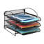  Plateau à 3 niveaux, organisateur de bureau, fixation murale, bureau, filet métallique, L 11,5 po x l 14,25 po x H 9,75 po