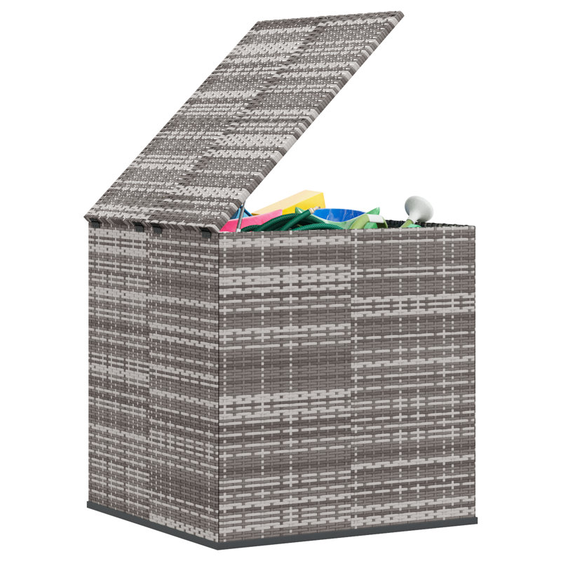 Gallon Water Resistant Poly Rattan Deck Box, Gray, 40.9" H x 39.4" W x 38.4" D