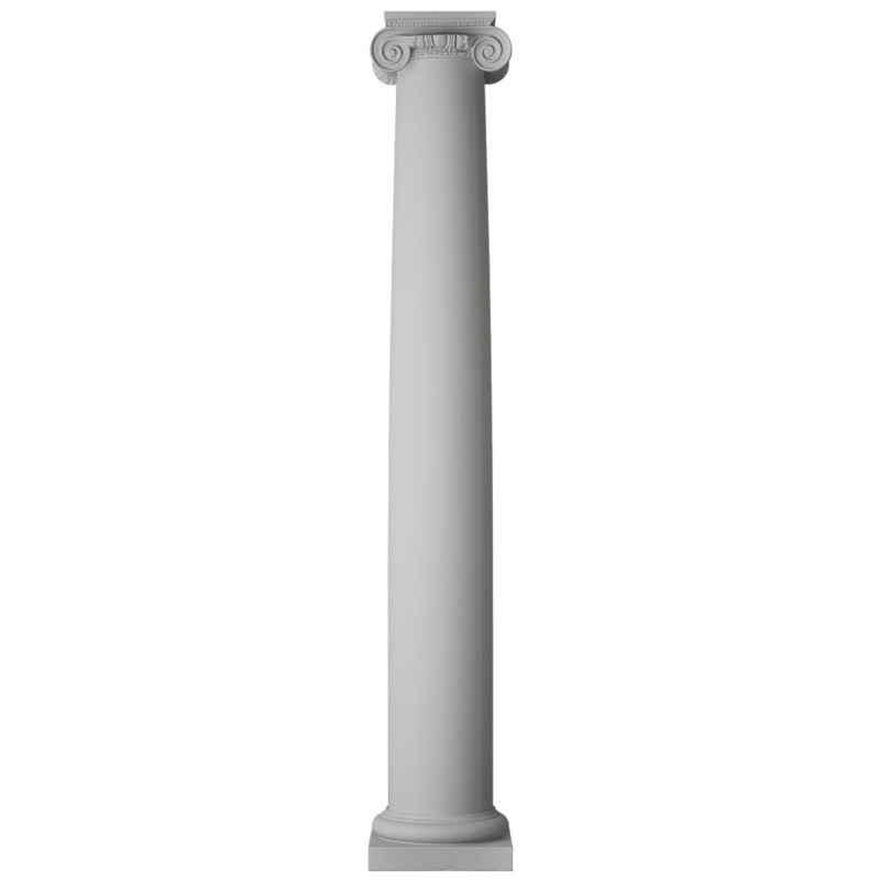 Colonne ronde Endura-Stone, 10 po de diamètre x H 6 pi, Base toscane et capitale ionique romaine