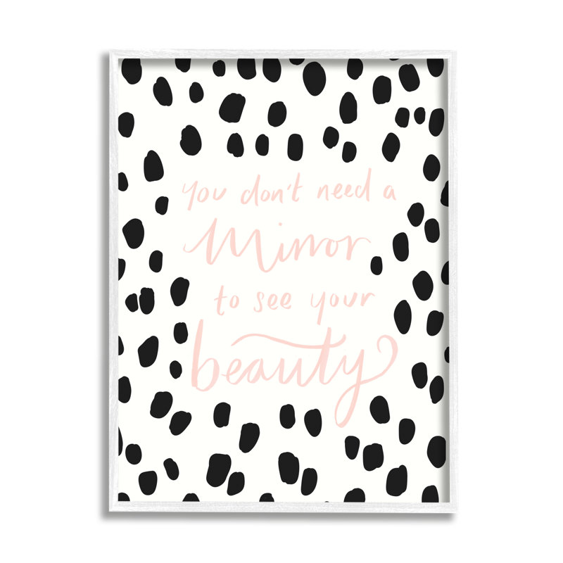 «Don't Need a Mirror», art textuel sur toile, Giclée encadrée blanc bord de mer, H 20 po x l 16 po